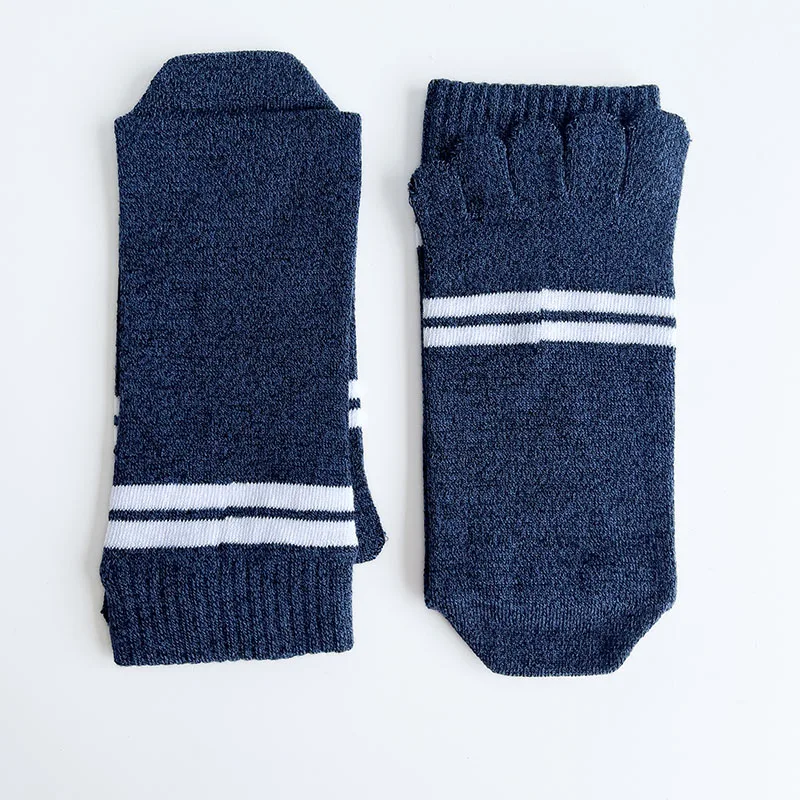 Long Five Finger Socks Man Striped Cotton Colorful Sweat-Absorbing Keep Warm Vintage Business Party Dress Toe Socks Gentleman