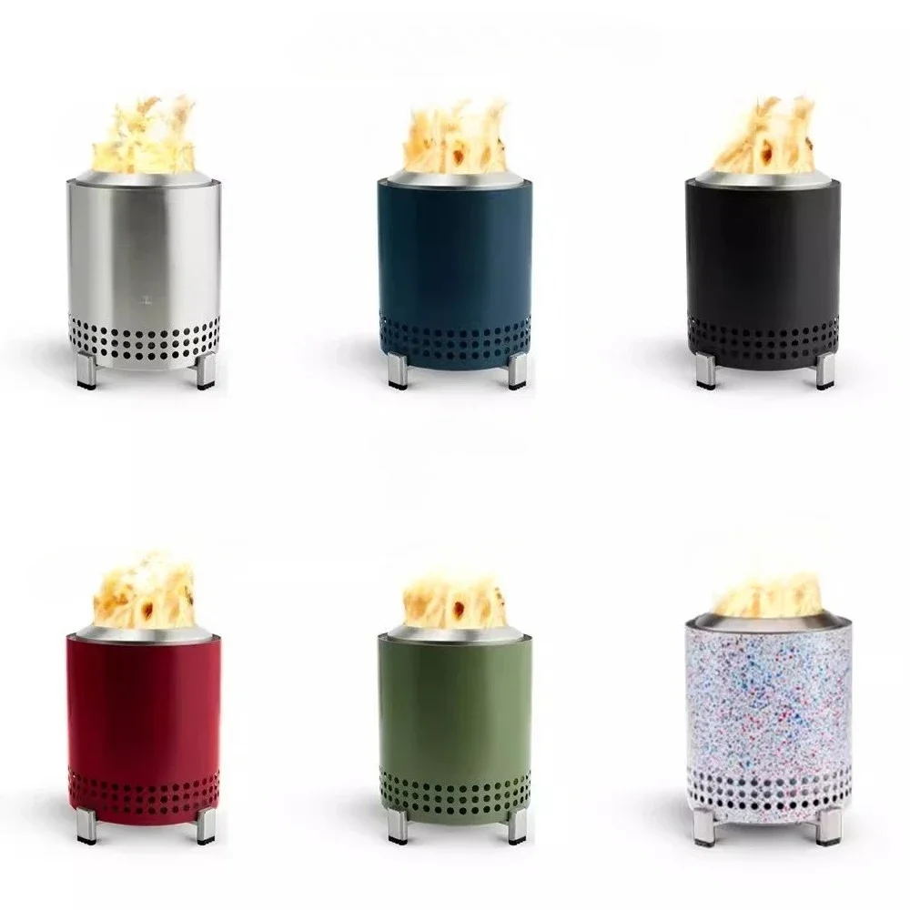Outdoor stainless steel wood stove, camping, tabletop, colorful mini incinerator