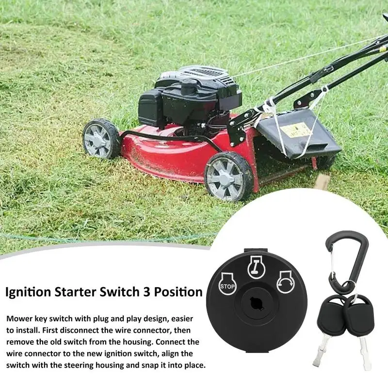 Riding Lawn Mower Ignition Mower Ignition Starter With Key Plug-And-Play Lawn Mower Button Button For Lawn Mowers Easy Start For