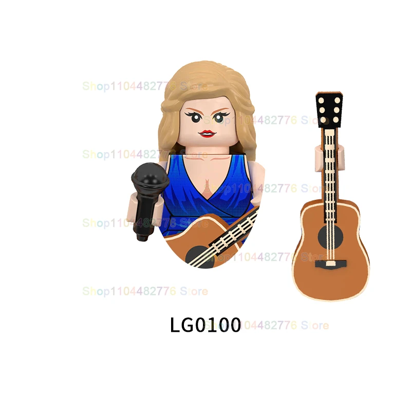 Décennie s de construction de salle de bain T pour enfants, mini figurine, chanteuse, accessoires d'Halloween, cadeaux de Noël, LG1015, KT1063