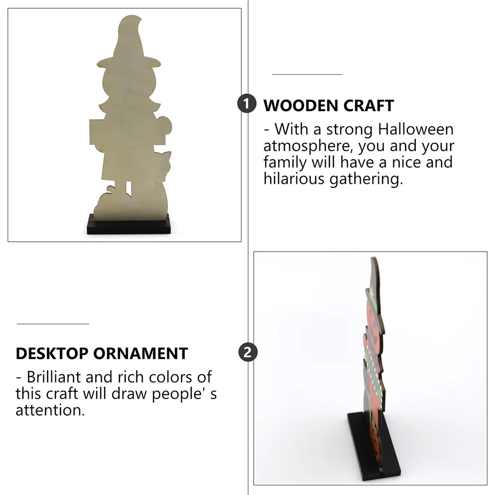 

Desktop Adornment Halloween Ornament Craft For Halloween Desktop Wooden Craft Decoration Home Art Ornament