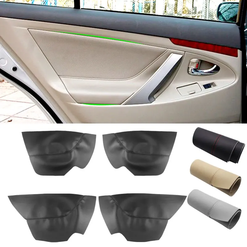 For Toyota Camry 2006 2007 2008 2009 2010 2011 2012 Microfiber Leather Car Interior Door Panel Guards Cover Trim