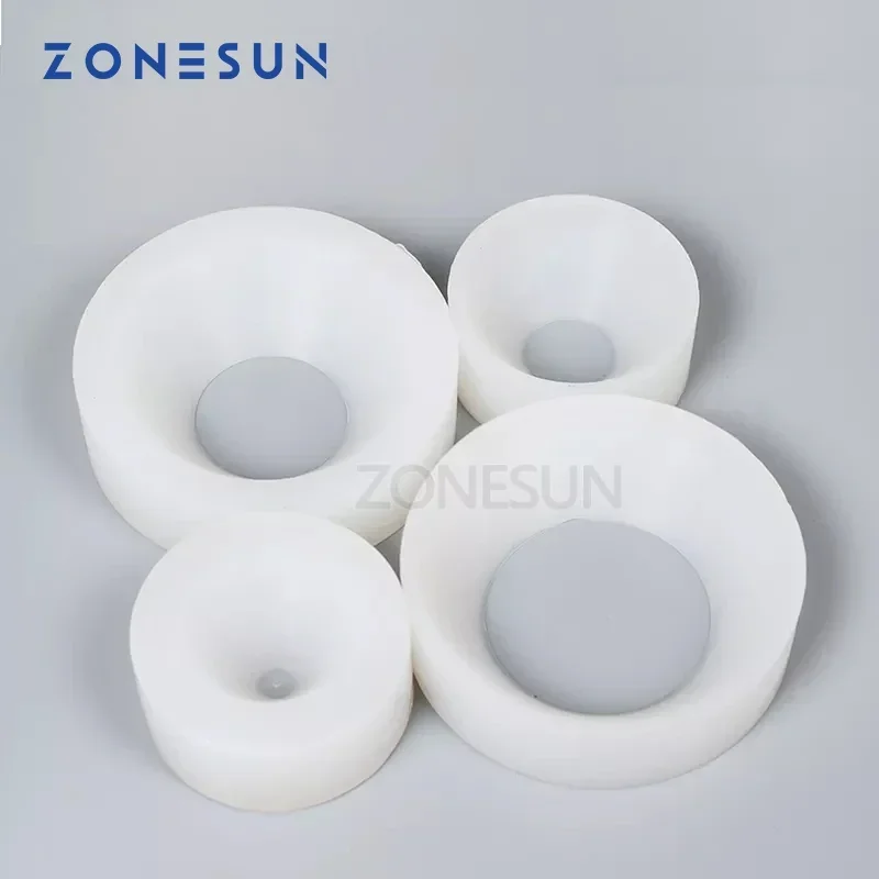 ZONESUN 실리콘 캡핑 척 10–50mm 회전식 캡핑 기계용 플라스틱 병 뚜껑 어댑터