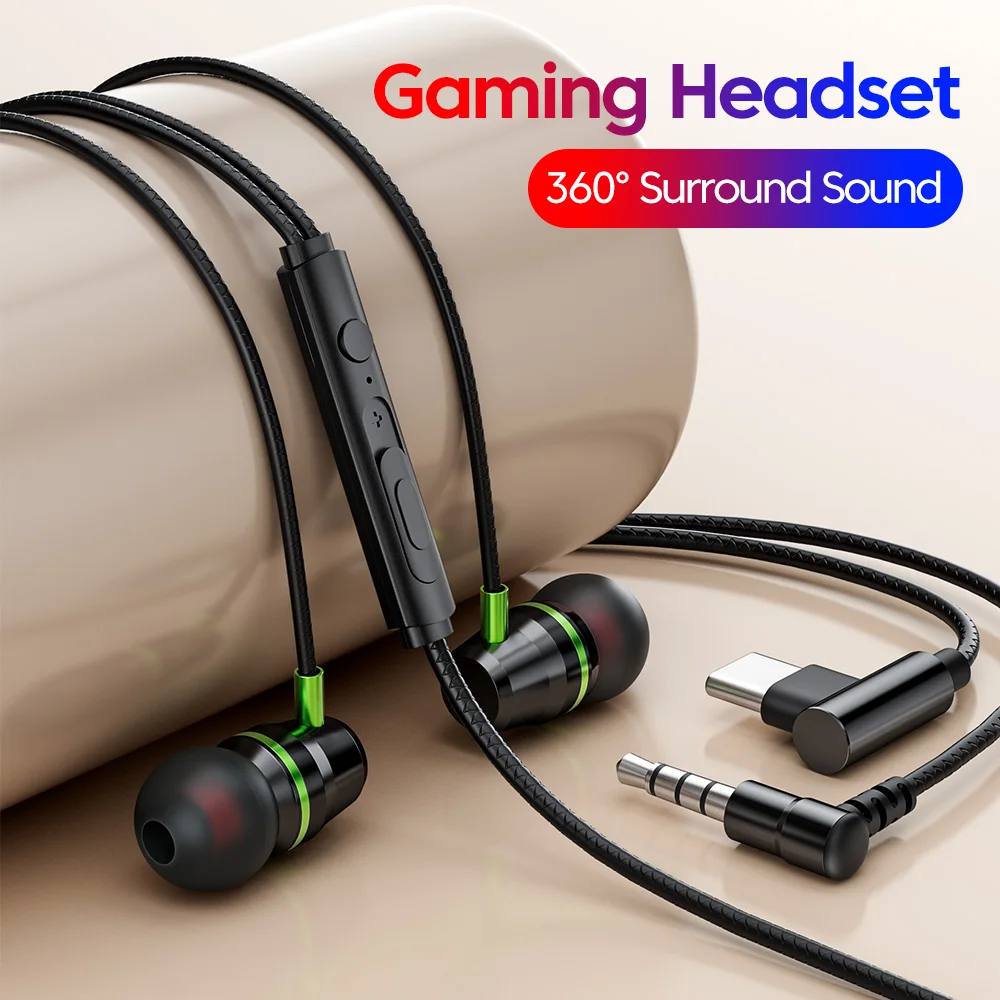 Fones de Ouvido com Fio Tipo C para Jogos, Som Estéreo HiFi Surround, Fones de Ouvido USB C para Música, Compatíveis com Samsung S24 S23 iPhone 17 16