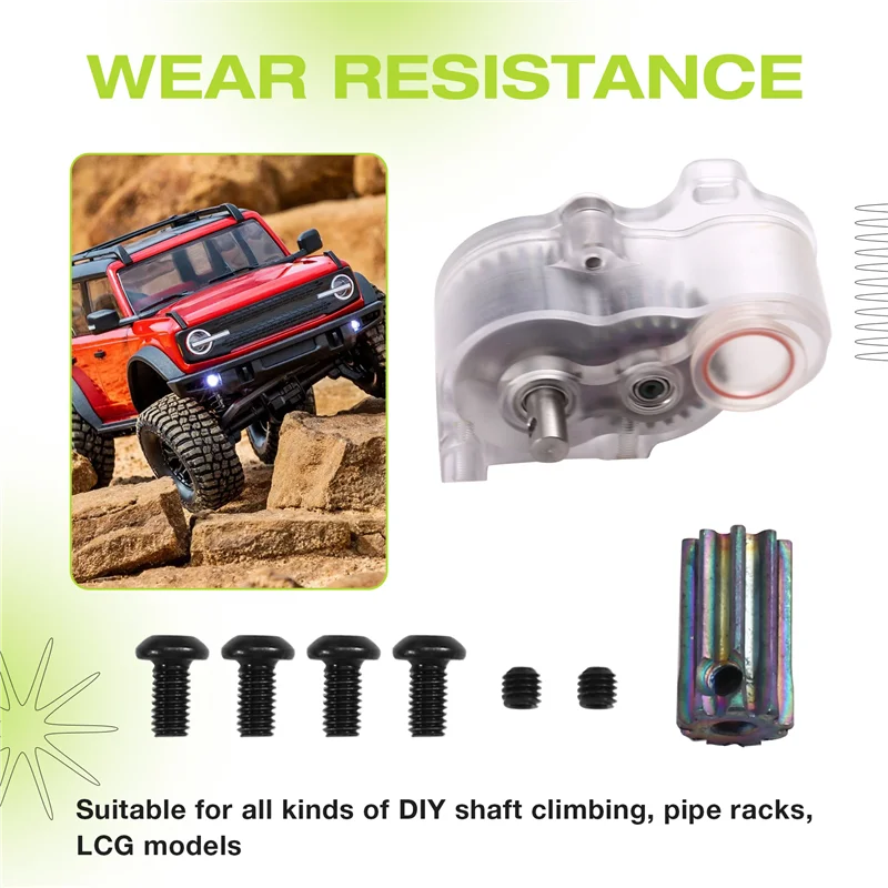 Excellent-LCG Transmission Complete Gearbox For 1/10 RC Crawler Scx10 Trx4 RC Upgrade Parts Transparent