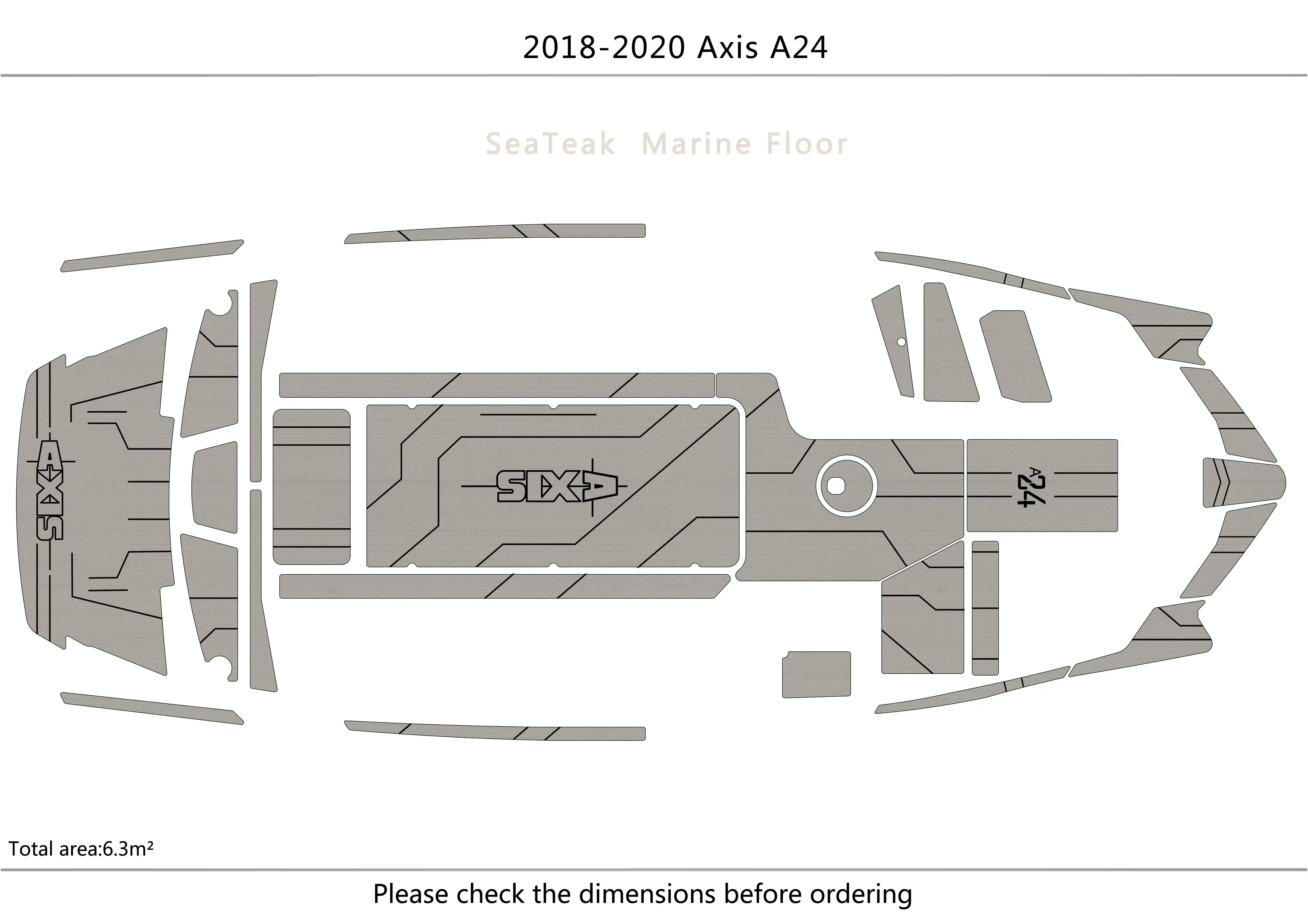 

2018-2020 AIXS A24 Cockpit bow swim platform 1/4" 6mm EVA fAUX carpet Water Ski Yacht Fishing Boat Non-slip mat floor