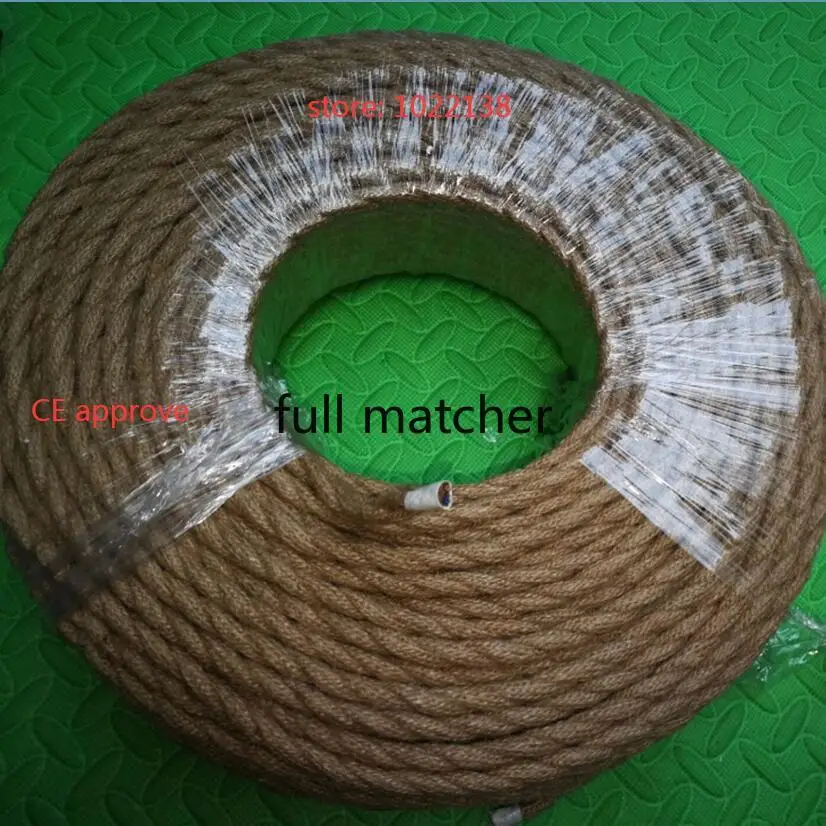 Vintage Rope Twisted Electrical Wire Hemp Rope Woven Textile Wire Twisted Cable Braided Retro Pendant Light Cord 2*0.75mm