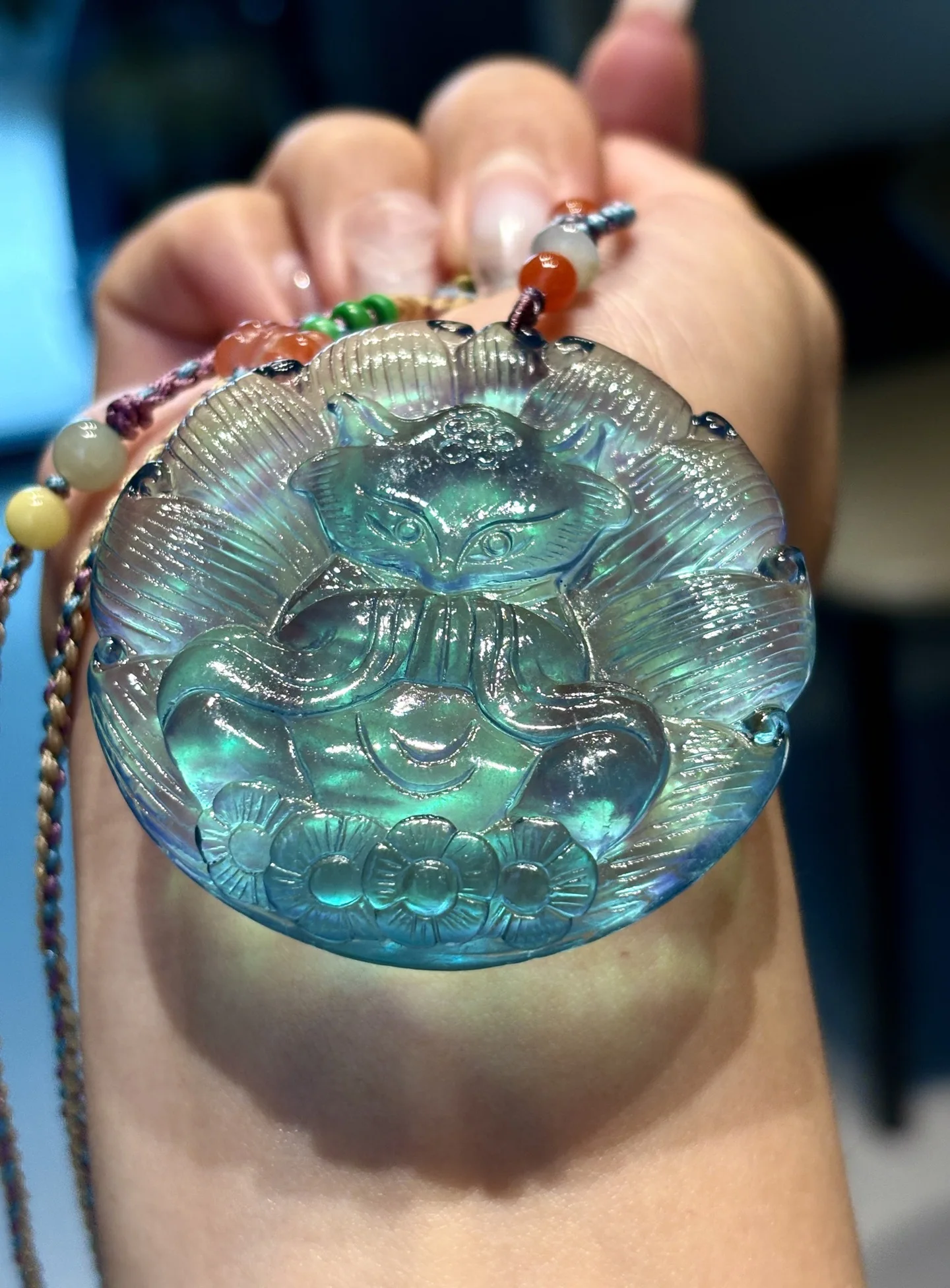 

Натуральный кулон из голубого аквамарина в форме лисы 53x9.3мм, модное ожерелье из аквамарина с редким синим оттенком, 18-каратное золото, класс ААААА