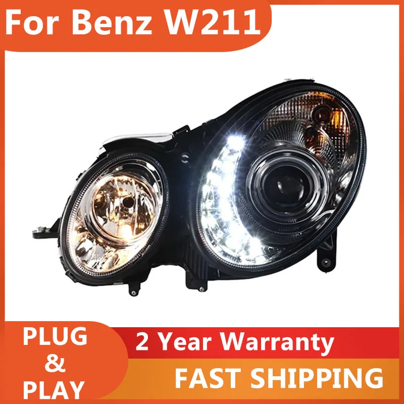 

KOWELL автомобильный Стайлинг для Benz W211 фара 2002 2003 2004 2005 2006-2009 Benz E200 E240 E280 светодиодная фара H7 ксеноновая линза