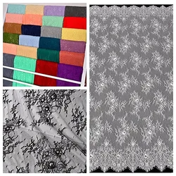 1.5M Wide French Chantilly Lace Fabric with Lash White Garment Material Dress Sewing Quality Lace Classic Design HOT 2024 3M