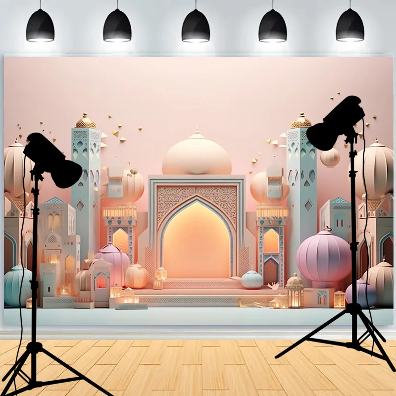 Geometric Patterns Arabesque Arched Door Dome Photography Background Lslamic Architecture Palace Studio Backdrops SQ-01