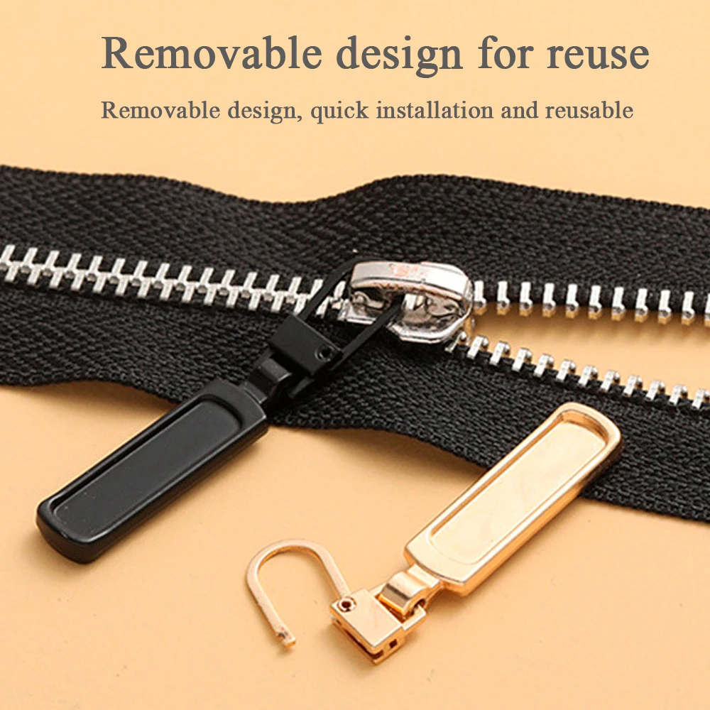 10/5Pcs Detachable Metal Zipper Puller Replacement Tab,Zipper Slider Head Repair Kit for Clothing Jacket,DIY Sewing Accessories