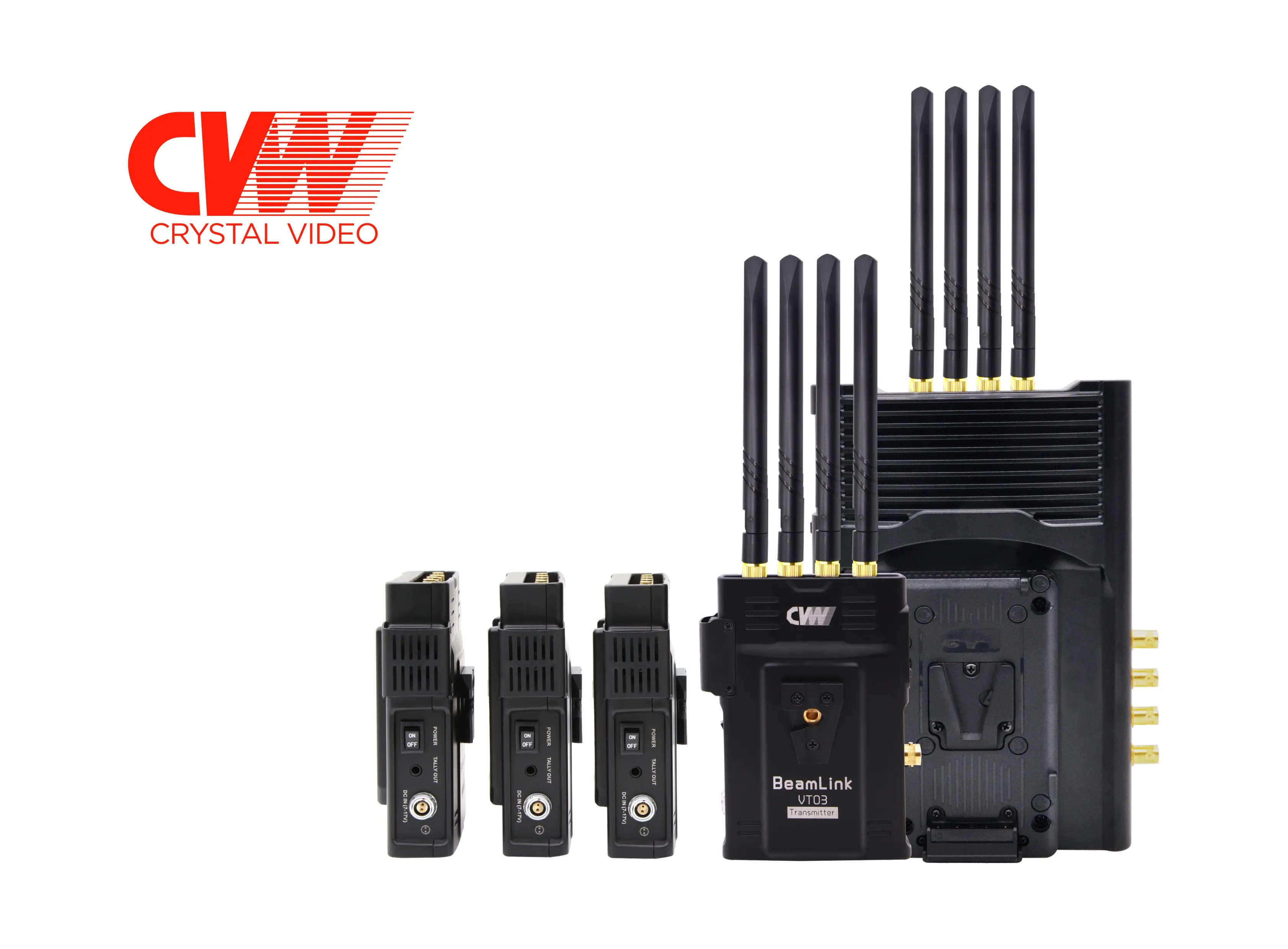 CVW BeamLink Quad Plus 4 transmitter and 1 receiver wireless video transmission H.265 encoding 2600 feet range