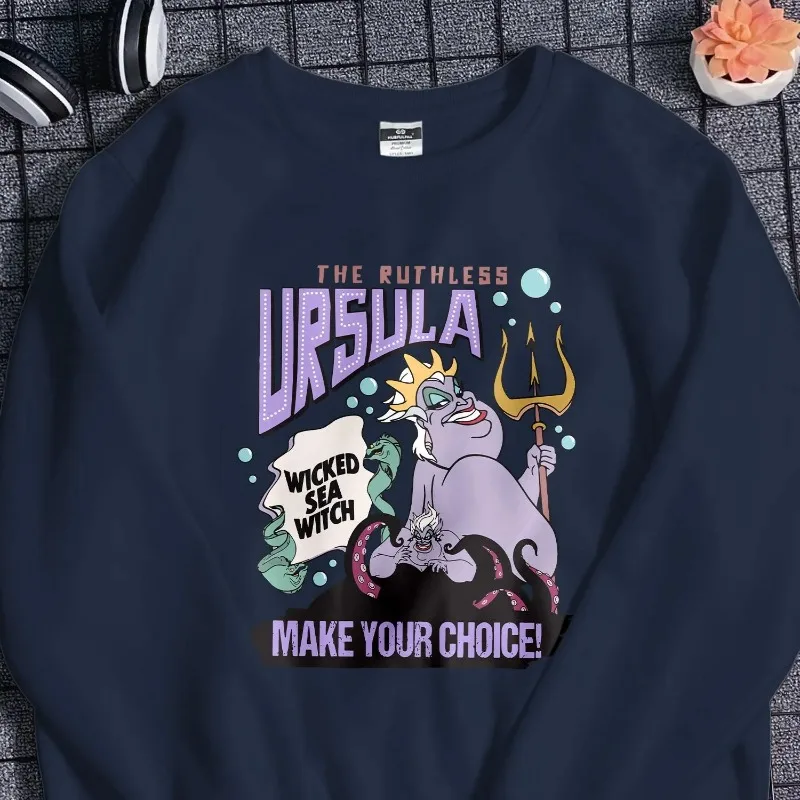 Sudadera con capucha de Disney Ursula, sudaderas con capucha de bruja malvada para hombres y mujeres, ropa de calle de moda informal Popular de otoño e invierno