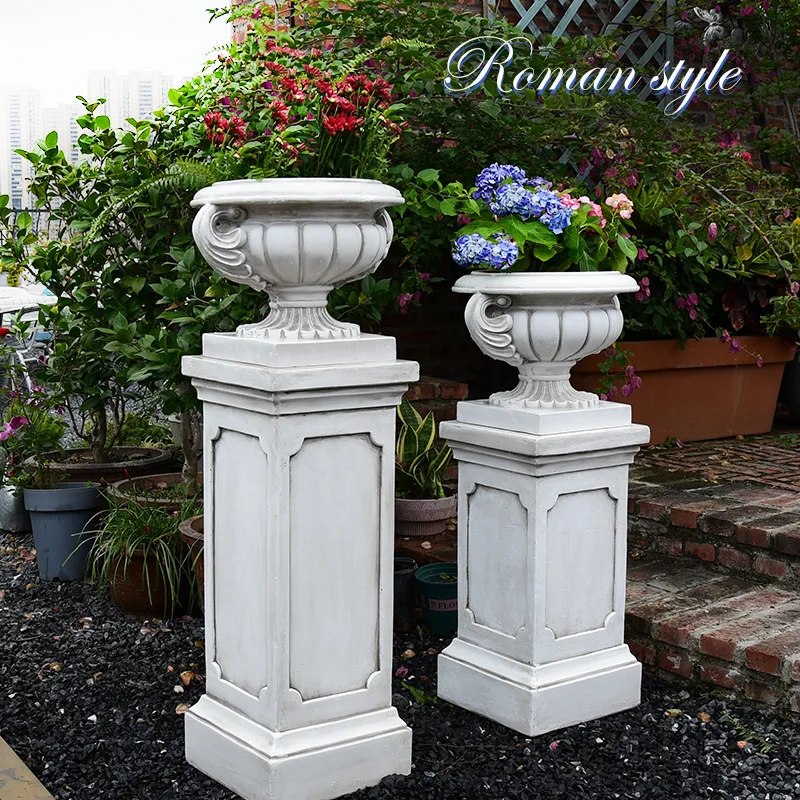 European retro wedding road guide flower pot Roman column courtyard garden base studio real props ornament