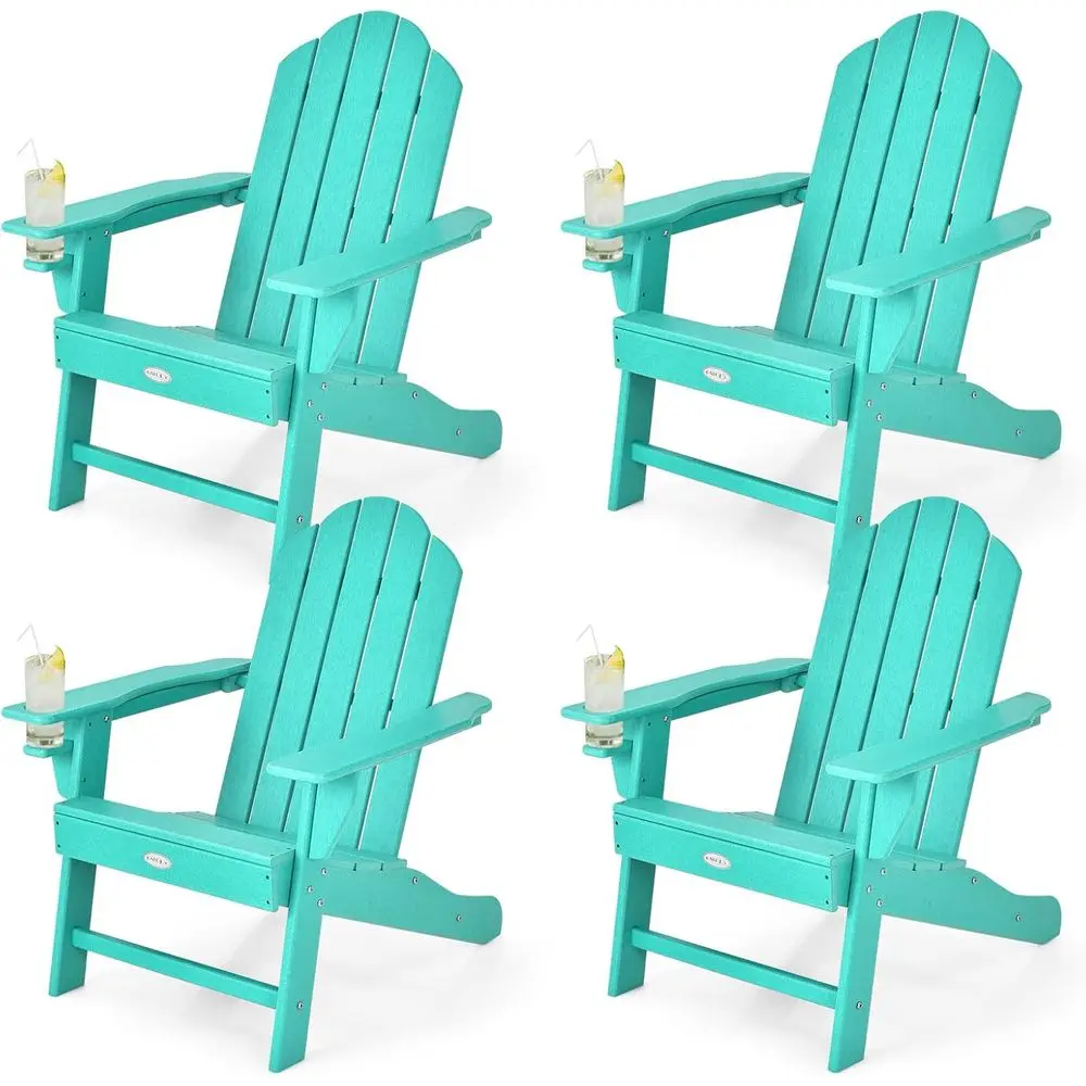 

Adirondack Chair Outdoor, ade Resistant HDPE Armchairs with Cup Holder, Weather Resistant Lounger Chairs or Patio Garden Backyar