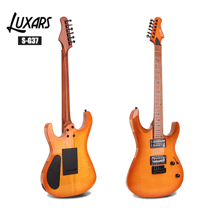 High Grade Flame Maple Veneer Alder Body Roasted Maple Neck Fingerboard Rounded Fret End S-G37 Electric Guitar