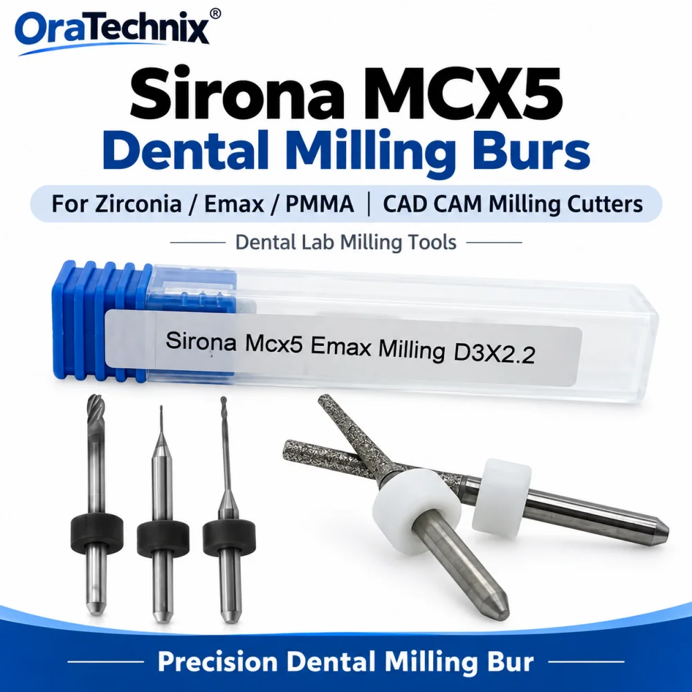 1PC Sirona MCX5 Dental Milling Burs, CAD/CAM Milling Cutters for Zirconia Emax PMMA, Dental Lab Milling Tools