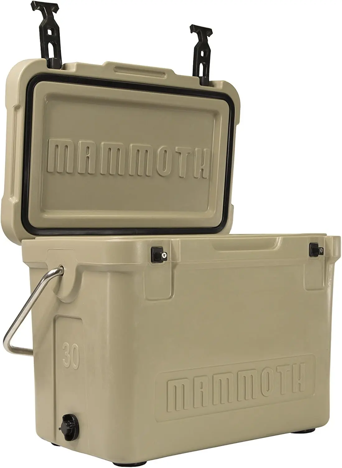 

27QT Hard Cooler, Holds 30 Cans, Portable Ice Chest with Durable Rotomolded Construction, Lightweight for Outdoor Activities, Tan