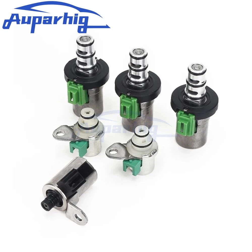 QTGYCND 6Pcs Transmission Shift Solenoid Set 4F27E FN4A-EL Replacement For Mazda 2 3 5 6 CX-7 MPV 4 Speed Auto Transmission Part