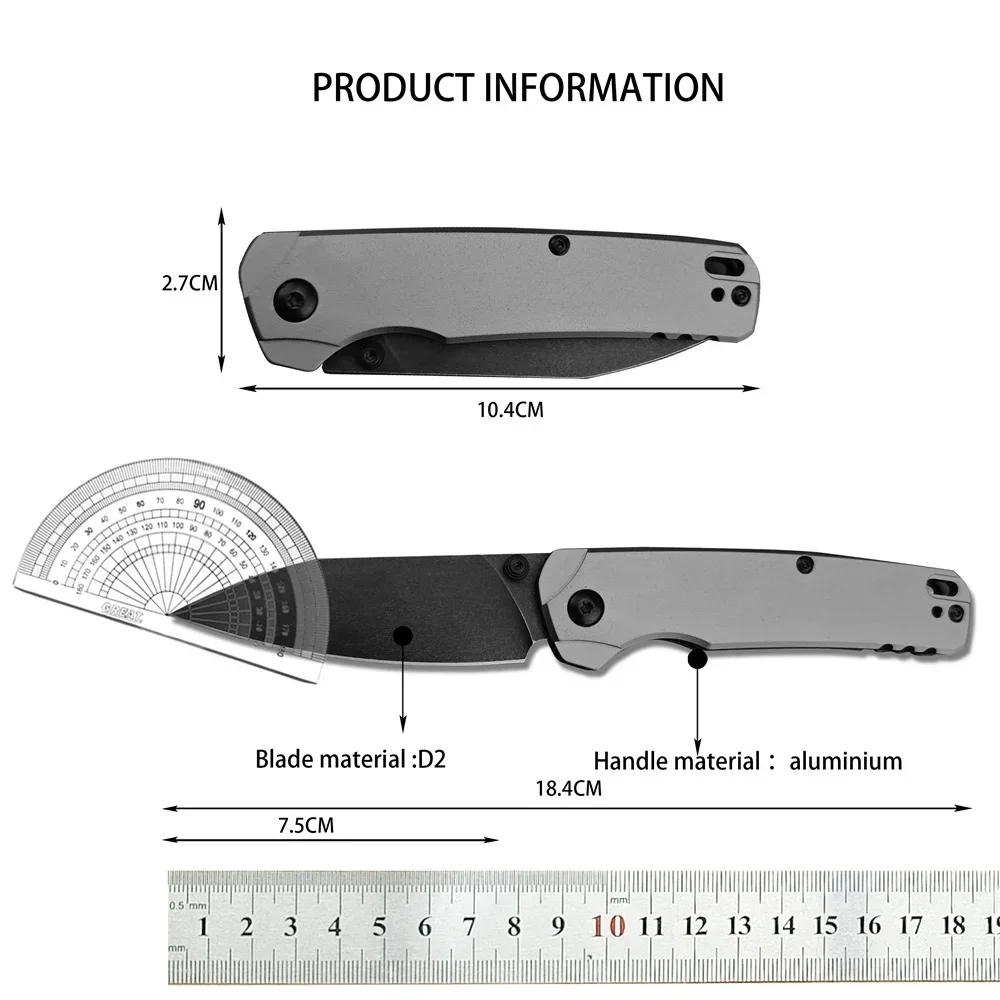 KS 6105 Folding Knife CPM MagnaCut PVD Blade Anodized Aluminum Handles Outdoor Camping Survival Knife