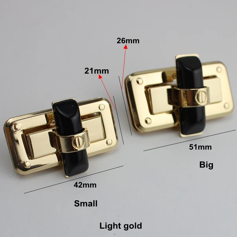 20Sets  DIY Bag Locks Light Gold Handmade Suitable Size Twist Turn Lock For DIY Genuine Leather Bag Handbag Clasps Turn Locks