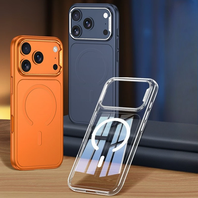 حافظة لهاتف آيفون 17 برو ماكس لهاتف Magsafe حافظة هاتف بلاستيكية مغناطيسية لهاتف آيفون اير 17 برو 17 برو ماكس غطاء حماية مطلي بالكهرباء