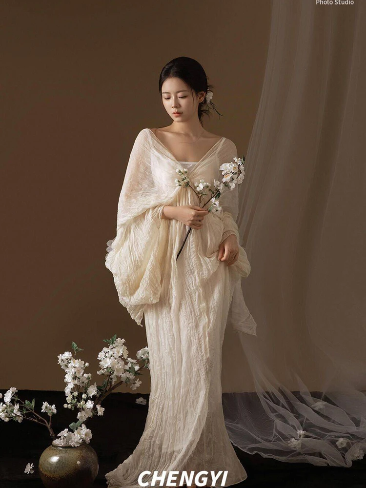 

New 2026 Photography Studio Theme Chinese Style Soft Gentle High-End Oil Painting Style Artistic Portrait Clothing for Women