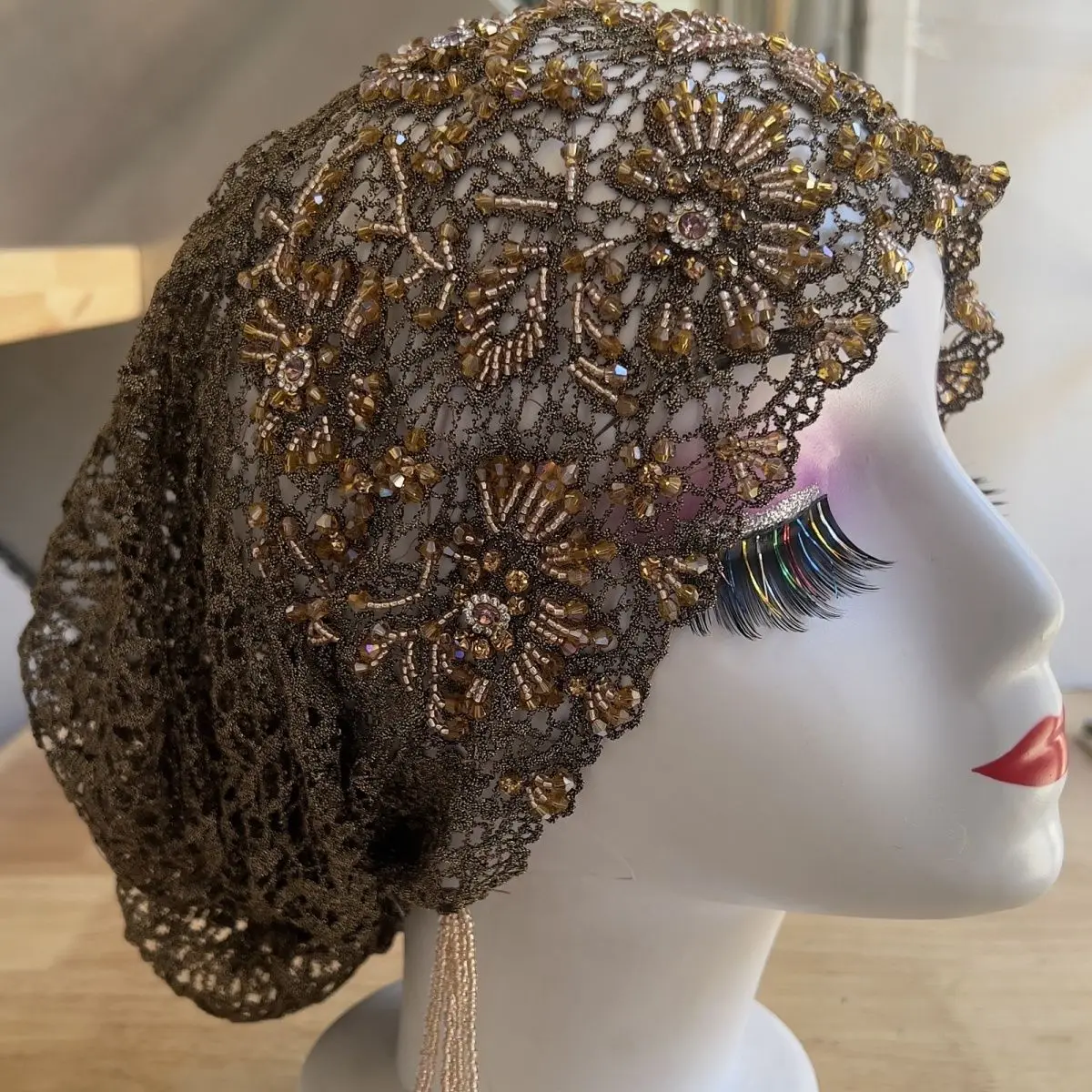 

Ethnic High-end Purple Hijabs Women Shawl Muslim Scarf for Girl Noble Lady Golden Silk Thread Eid Prayer Beading Luxury Hats