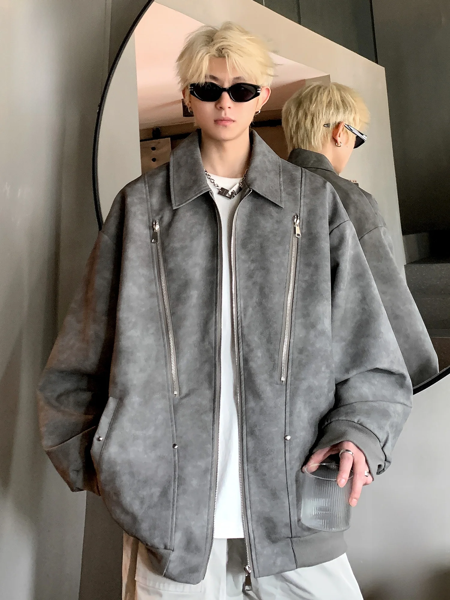 

Кожаная куртка Paul Frank с утолщенным воротником, мужская зимняя, в американском уличном стиле, мотоциклетная, молодежная, повседневная, модная