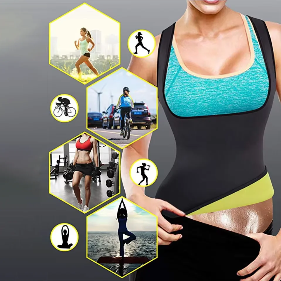 Women Slimming Sauna Body Shaper Modeling Vest Belly Reducing Shapewear Gym Fitness Sweat Fat Burning Weight Loss Waist Trainer