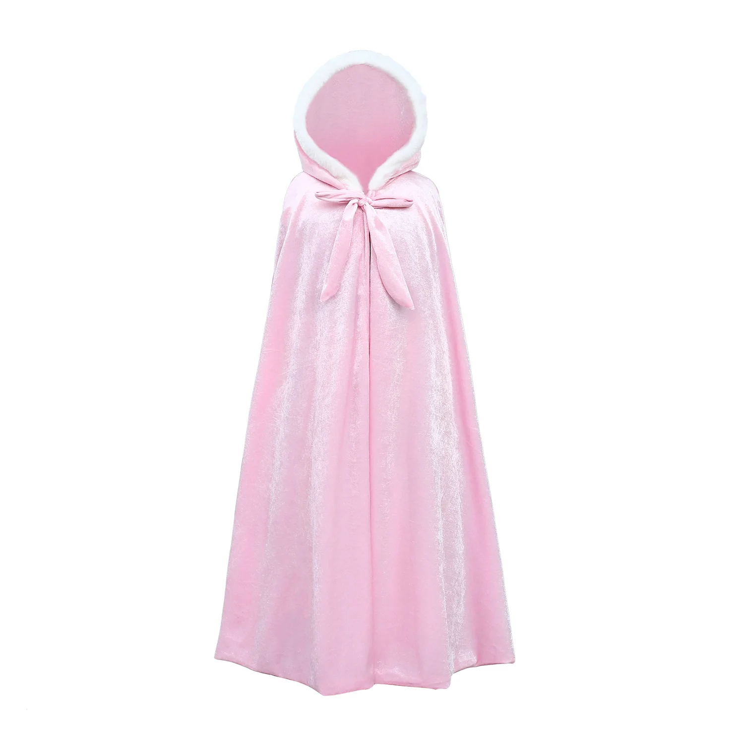 Girls Princess Anna Elsa Aurora Rapunzel Velvet Cosplay Costume Fancy Fairy Cinderella Long Cloak Hooded Cape