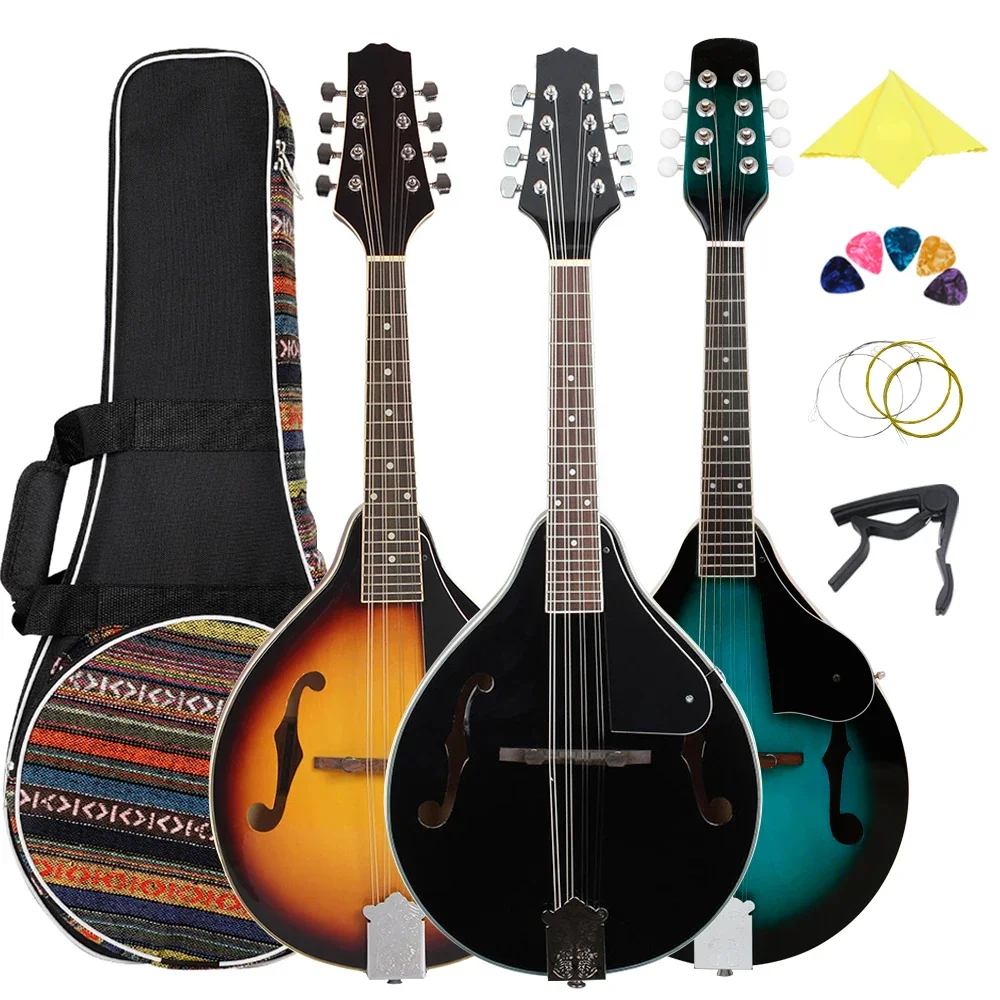 8 Strings Acoustic Mandolin Guitar A Style Basswood Body Mandolin Guitarra With Bag Picks Capo Guitar Parts & Accessories