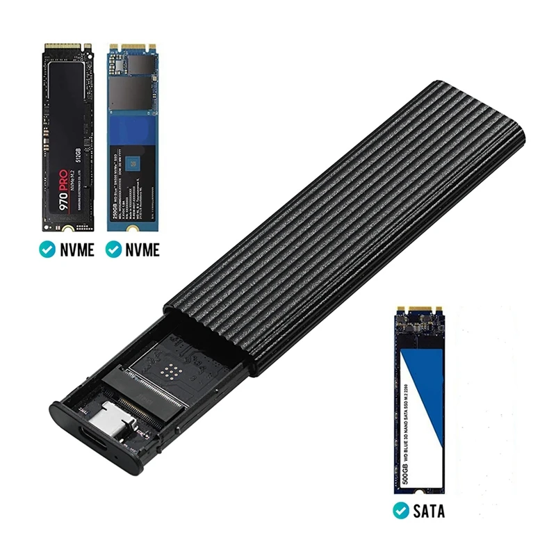 M2 SSD Case NVME Enclosure M.2 To USB SSD Adapter For NVME PCIE NGFF SATA M+B Key 2230/2242/2260/2280 Dual Protocol