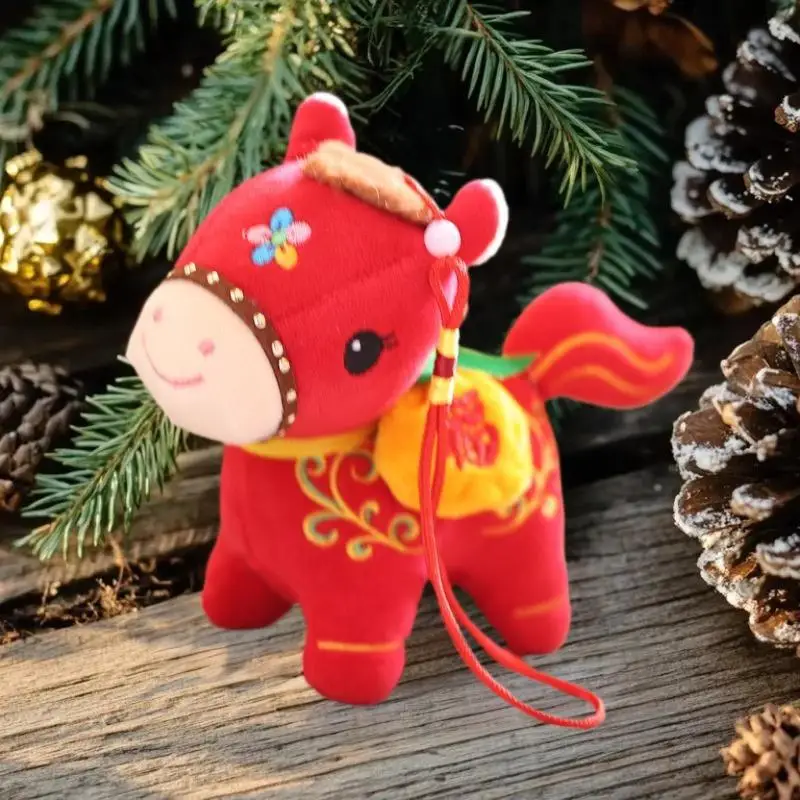 

Год лошади талисман плюшевые игрушки брелок Lucky Pony кукла кулон зодиакальная лошадь автомобиль висит украшение дома Рождественский подарок