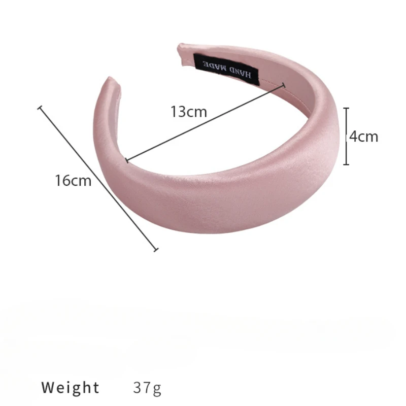 Spring/summer New Bright-coloured Satin Headbands 4cm Wide-Brimmed Sponge Hair Band Woman Temperament Hair Hoop Hair Accessories