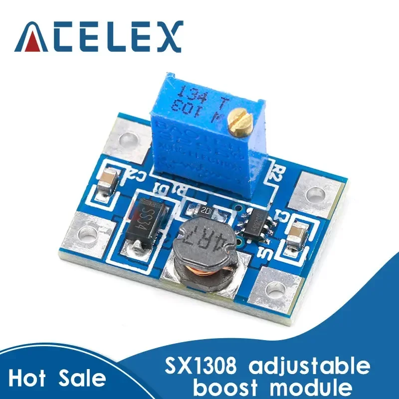 Smart Electronics DC-DC SX1308 Step-UP Adjustable Power Module Step Up Boost Converter 2-24V to 2-28V 2A