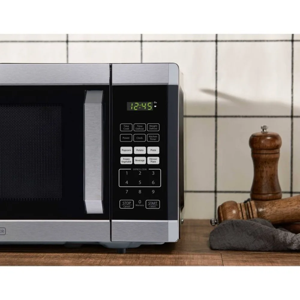 Black DECKER-Forno microondas de aço inoxidável, 0.9 Cu ft, 900W