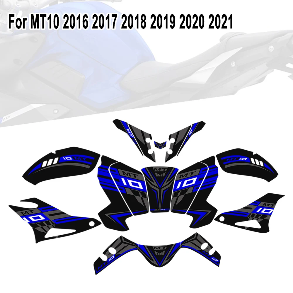 

For Yamaha MT10 MT-10 FZ Motorcycle Knee Stickers Tank Pad Paint Protector Fairing Fender Decal 2016 2017 2018 2019 2020 2021