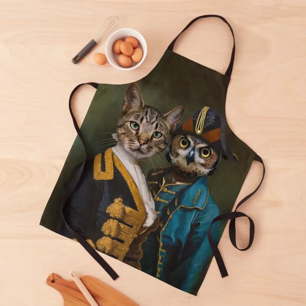 

A Cat And An Owl | Customization Available | Message Now Apron Things For Kitchen Kitchen accessories Apron