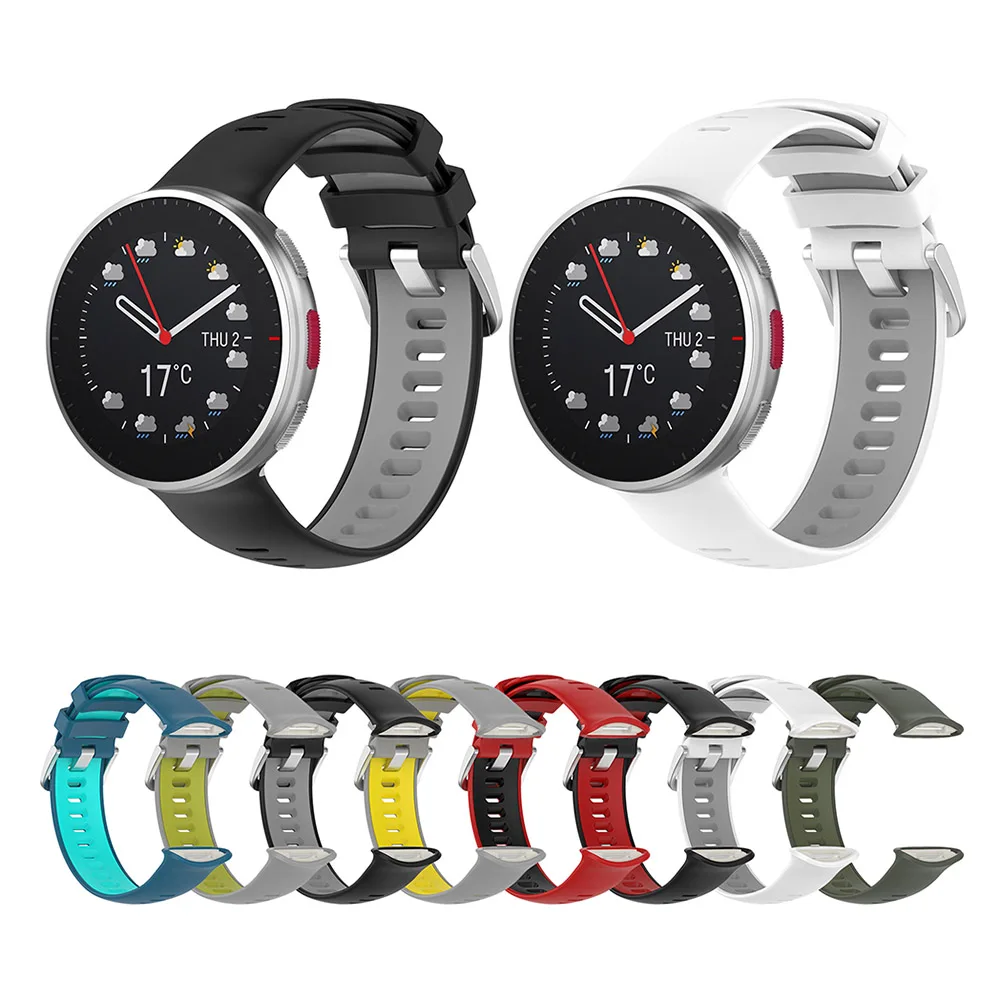 

Unisex Two-color Silicone Watch Strap for Polar Vantage V2 Sport Watch Band Smartwatch Simple Watchband