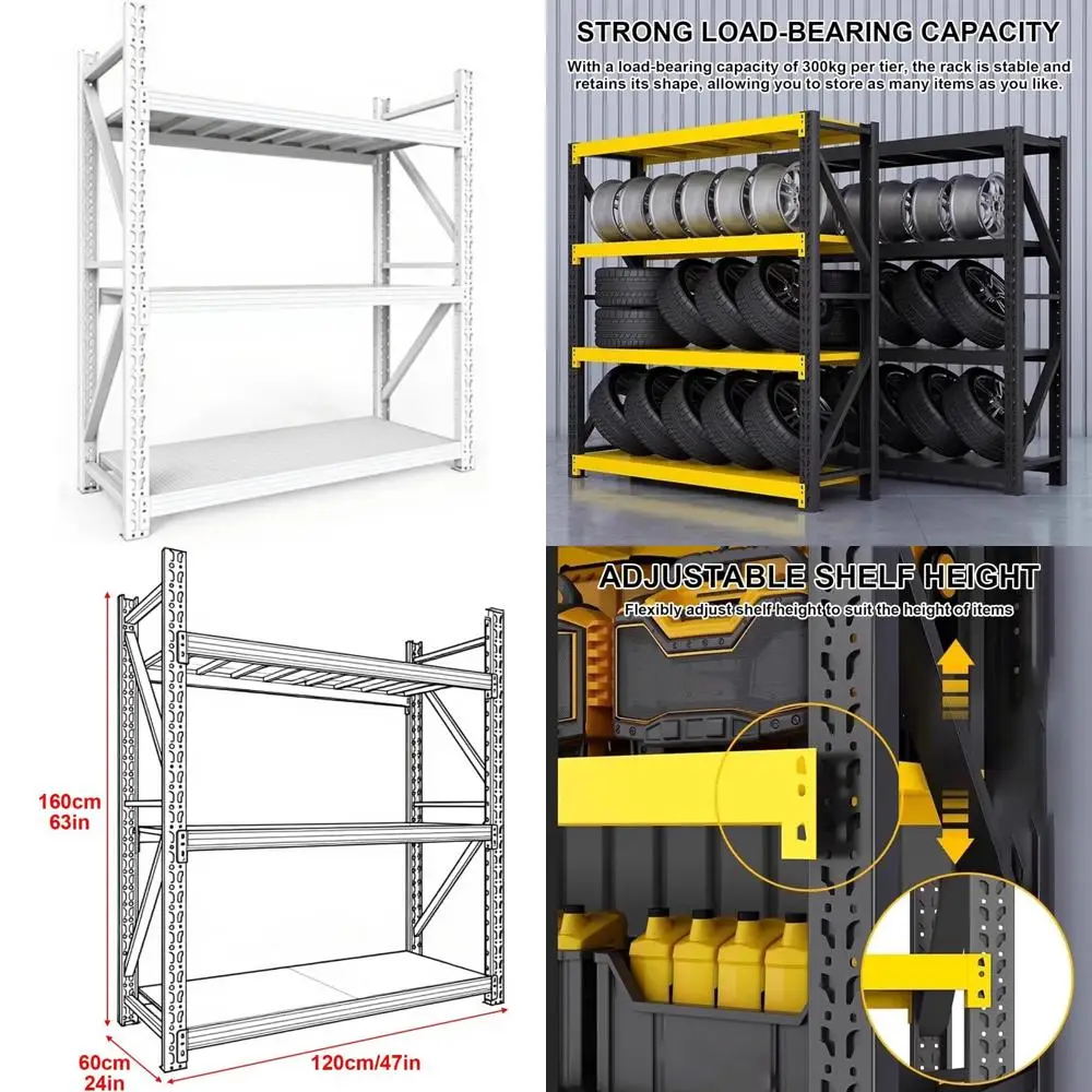 Regulowane metalowe regały przemysłowe o dużej wytrzymałości do przechowywania w garażu i magazynie