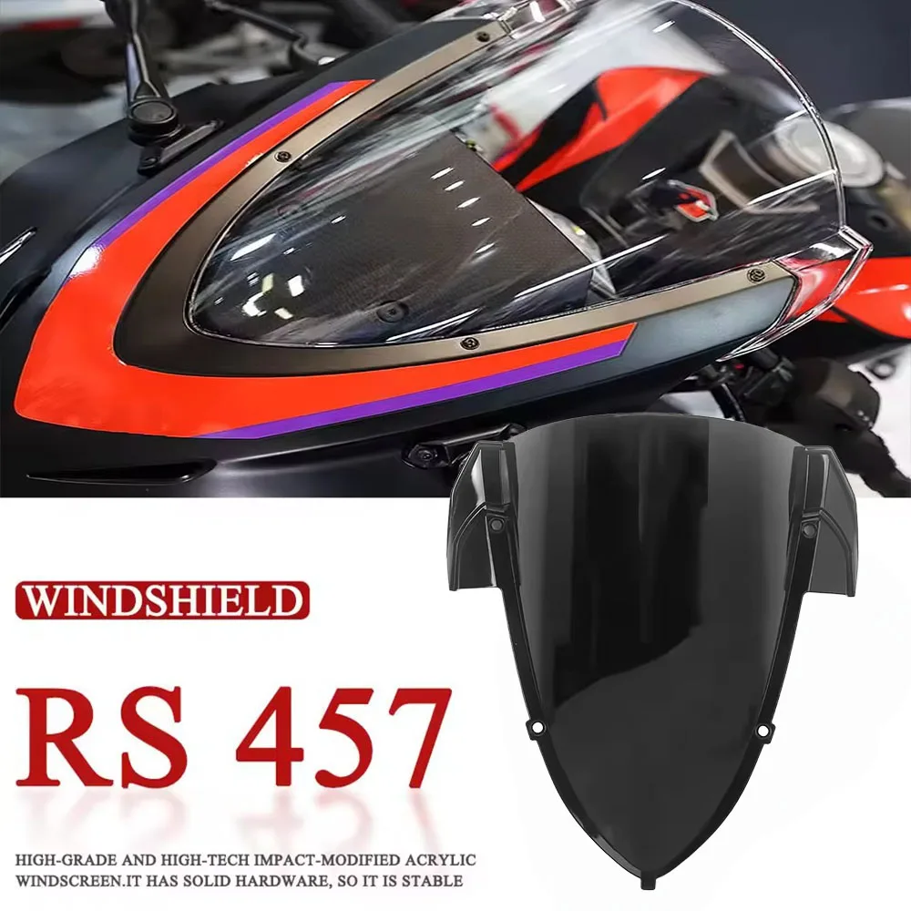 2024-2026 Motorcycle Accessories Windshield Windscreens Wind Deflector Front Glass Wind Screen New For Aprilia RS457 RS 457