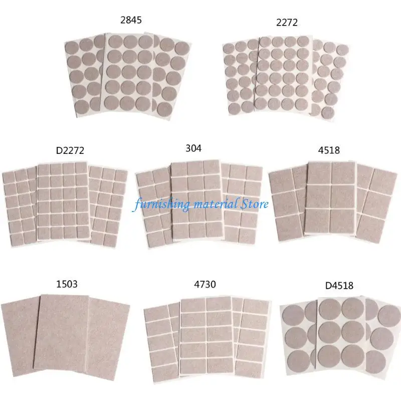 Y5GD 72PCS PAUT-FELT AUTO-ADHESIV