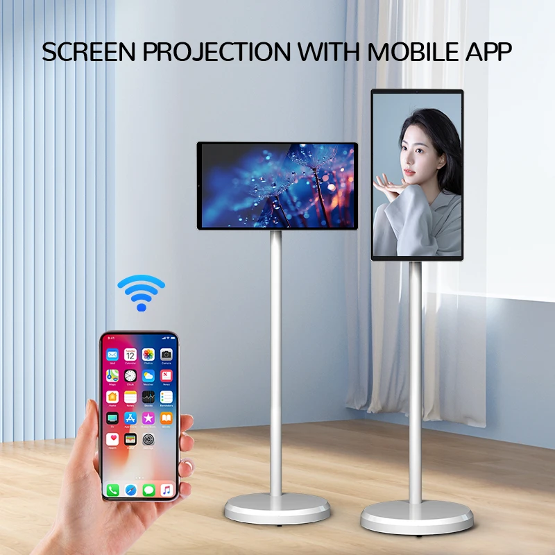 21.5 بوصة الاستعداد لافتات رقمية تعمل باللمس شاشة LCD 64 جيجابايت تلفزيون ذكي محمول لتلفزيون Tiktok المحمول بشاشة تعمل باللمس #2