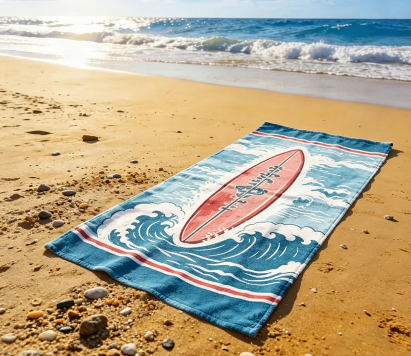 Western Cowboy Boots & Floral Print Beach Towel, Quick Dry Sand Free Microfiber Towel for Beach Pool Camping