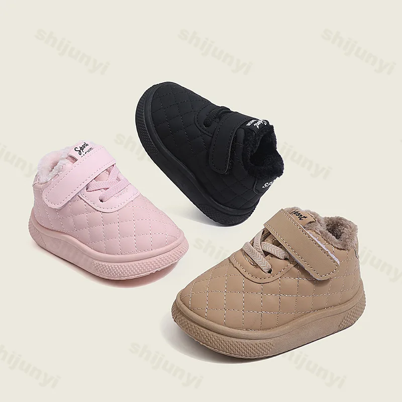 

Winter Baby High Top Cotton Shoes Children's Boots Warm Plush Outdoor Anti-slippery Kids Toddler Fashion Platform Causal Shoes