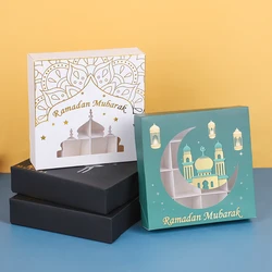 4pc Eid Mubarak Gift Box Candy Cake Packaging Box Ramadan Damadan Decoration Home Decoration 2025 Islamic Muslim Party Supplies