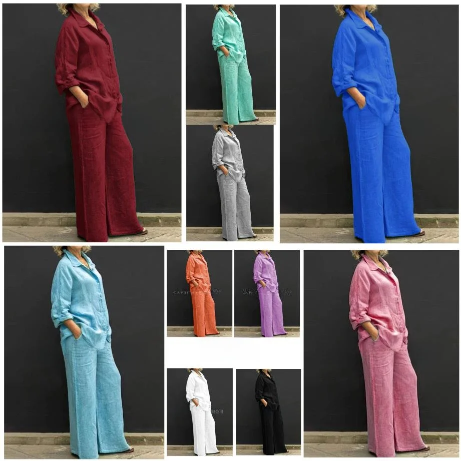 

Women's Color Cotton Linen irt Piece Spring Faion Casual Wear Comfortable Breathable Fabric Classic Sle for Middle-Aged