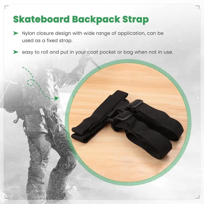 Skateboard Shoulder Carrier Skateboard Carry Strap Durable Adjustable Snowboard Skateboard Backpack Strap